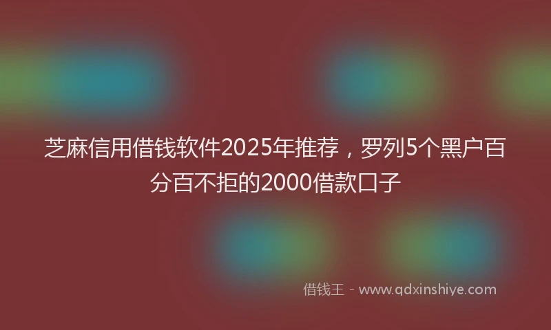 芝麻信用借钱软件2025年推荐，罗列5个黑户百分百不拒的2000借款口子