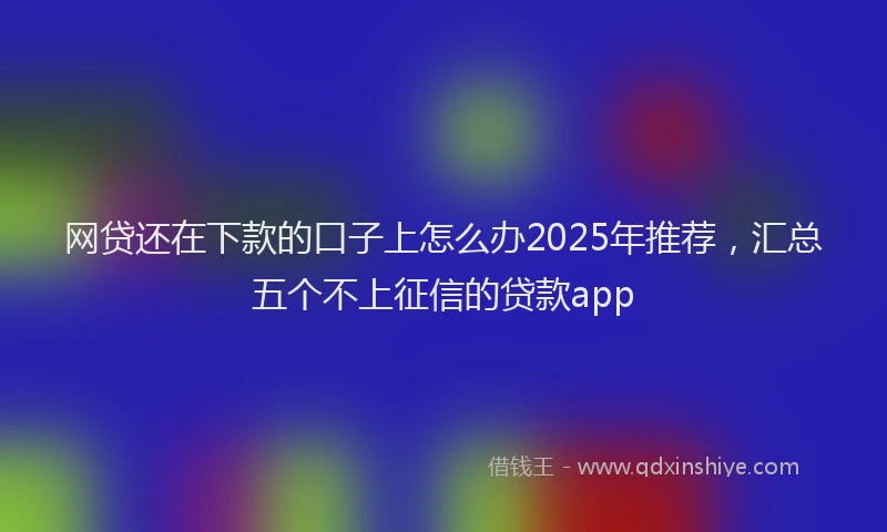 网贷还在下款的口子上怎么办2025年推荐，汇总五个不上征信的贷款app