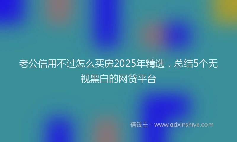 老公信用不过怎么买房2025年精选，总结5个无视黑白的网贷平台