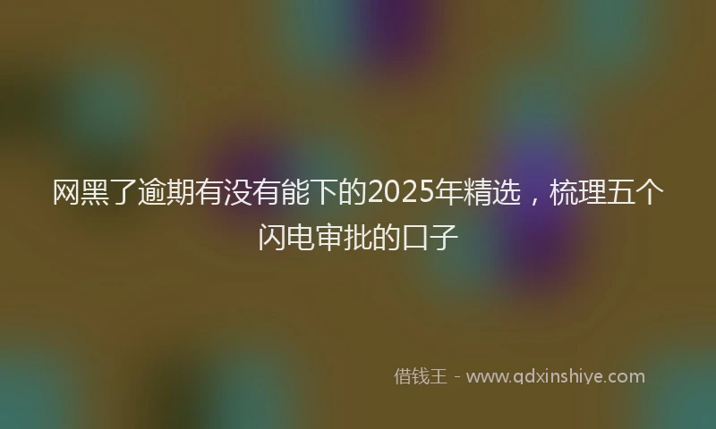网黑了逾期有没有能下的2025年精选，梳理五个闪电审批的口子
