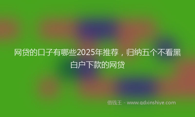 网贷的口子有哪些2025年推荐，归纳五个不看黑白户下款的网贷