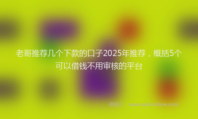 老哥推荐几个下款的口子2025年推荐，概括5个可以借钱不用审核的平台