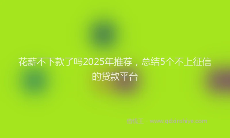 花薪不下款了吗2025年推荐，总结5个不上征信的贷款平台
