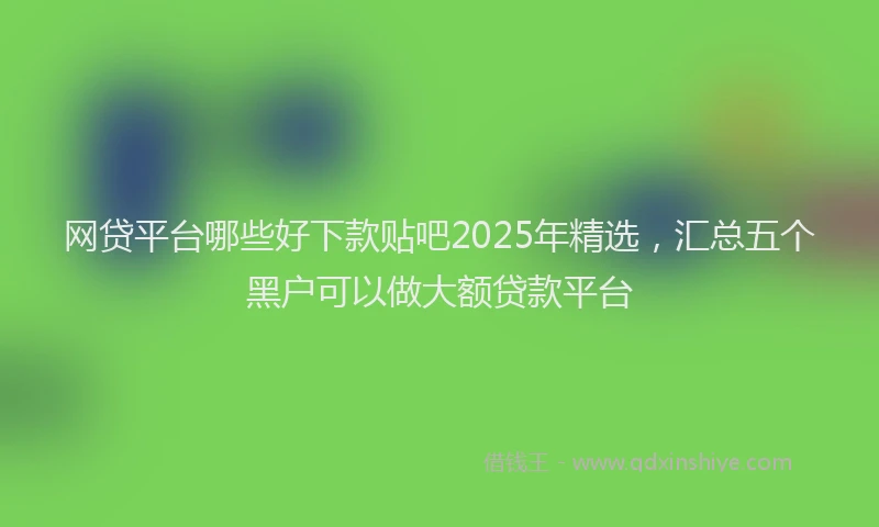 网贷平台哪些好下款贴吧2025年精选，汇总五个黑户可以做大额贷款平台