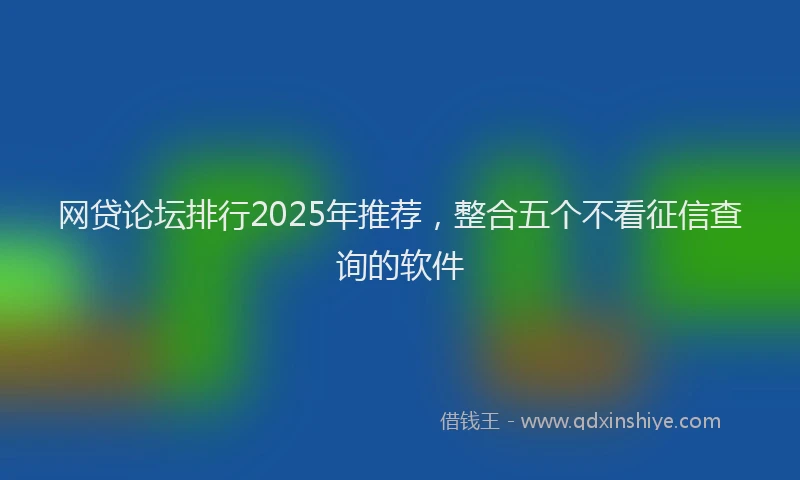 网贷论坛排行2025年推荐，整合五个不看征信查询的软件