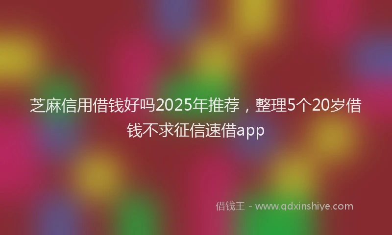 芝麻信用借钱好吗2025年推荐，整理5个20岁借钱不求征信速借app