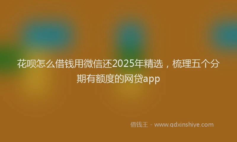 花呗怎么借钱用微信还2025年精选，梳理五个分期有额度的网贷app
