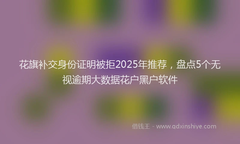 花旗补交身份证明被拒2025年推荐，盘点5个无视逾期大数据花户黑户软件