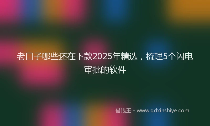 老口子哪些还在下款2025年精选，梳理5个闪电审批的软件
