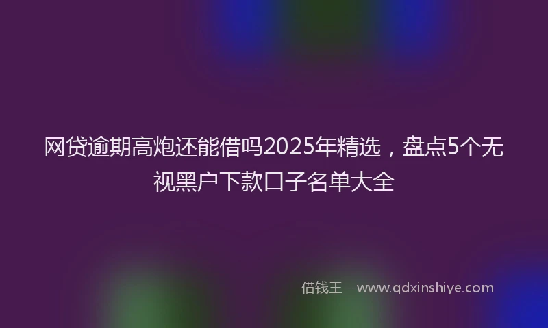 网贷逾期高炮还能借吗2025年精选，盘点5个无视黑户下款口子名单大全