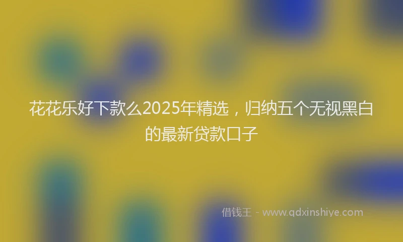 花花乐好下款么2025年精选，归纳五个无视黑白的最新贷款口子
