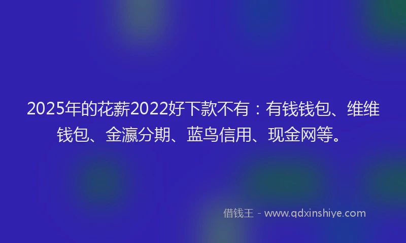 2025年的花薪2022好下款不有：有钱钱包、维维钱包、金瀛分期、蓝鸟信用、现金网等。