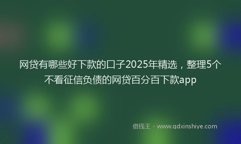 网贷有哪些好下款的口子2025年精选，整理5个不看征信负债的网贷百分百下款app