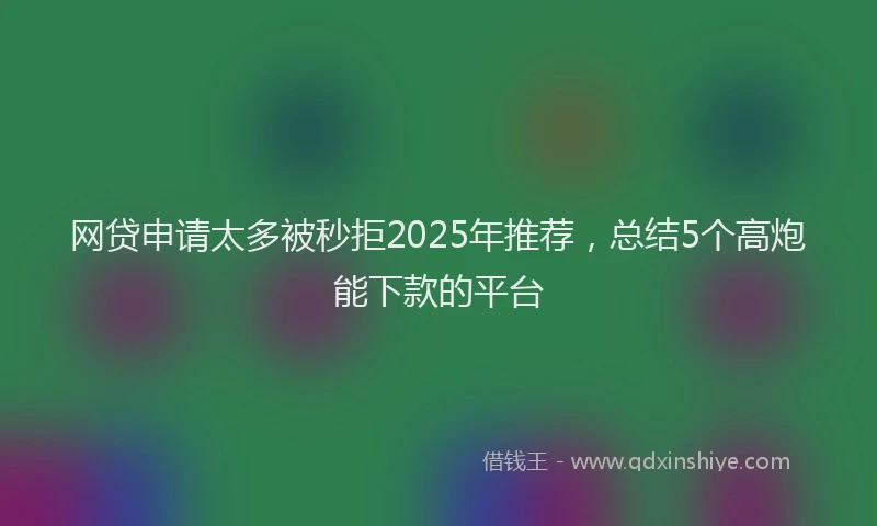 网贷申请太多被秒拒2025年推荐，总结5个高炮能下款的平台