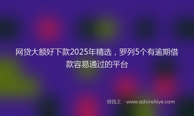 网贷大额好下款2025年精选，罗列5个有逾期借款容易通过的平台