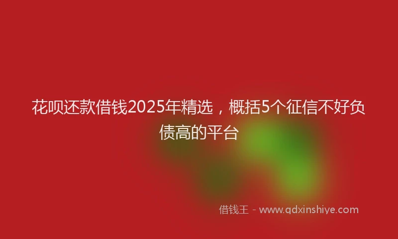 花呗还款借钱2025年精选，概括5个征信不好负债高的平台