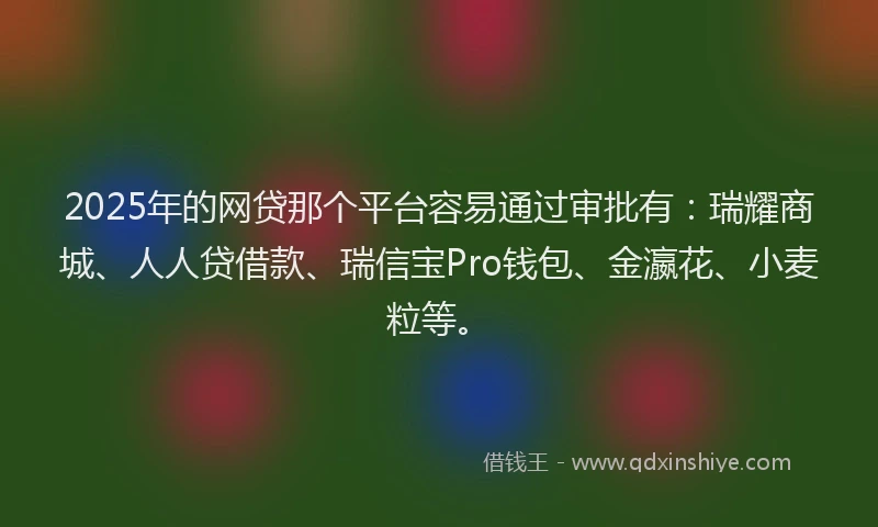 2025年的网贷那个平台容易通过审批有：瑞耀商城、人人贷借款、瑞信宝Pro钱包、金瀛花、小麦粒等。