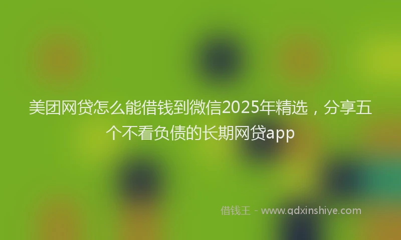美团网贷怎么能借钱到微信2025年精选，分享五个不看负债的长期网贷app
