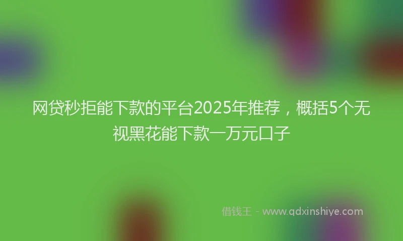 网贷秒拒能下款的平台2025年推荐，概括5个无视黑花能下款一万元口子