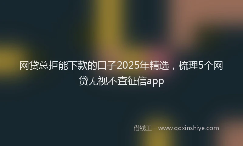 网贷总拒能下款的口子2025年精选，梳理5个网贷无视不查征信app