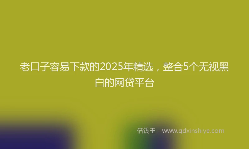 老口子容易下款的2025年精选，整合5个无视黑白的网贷平台