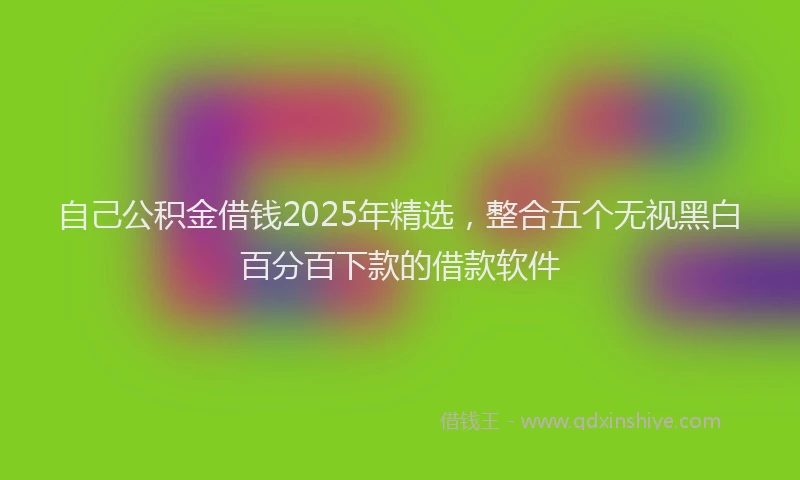 自己公积金借钱2025年精选，整合五个无视黑白百分百下款的借款软件