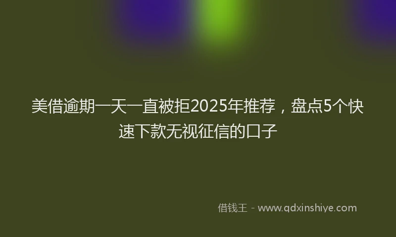 美借逾期一天一直被拒2025年推荐，盘点5个快速下款无视征信的口子