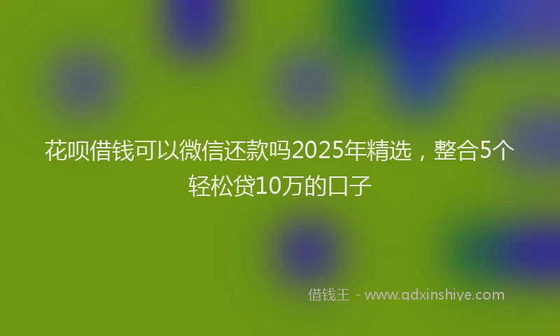 花呗借钱可以微信还款吗2025年精选，整合5个轻松贷10万的口子