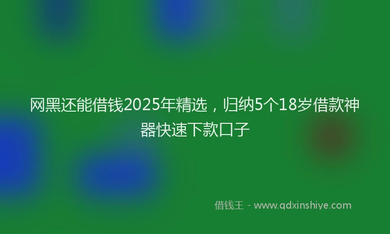 网黑还能借钱2025年精选，归纳5个18岁借款神器快速下款口子