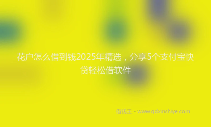 花户怎么借到钱2025年精选，分享5个支付宝快贷轻松借软件