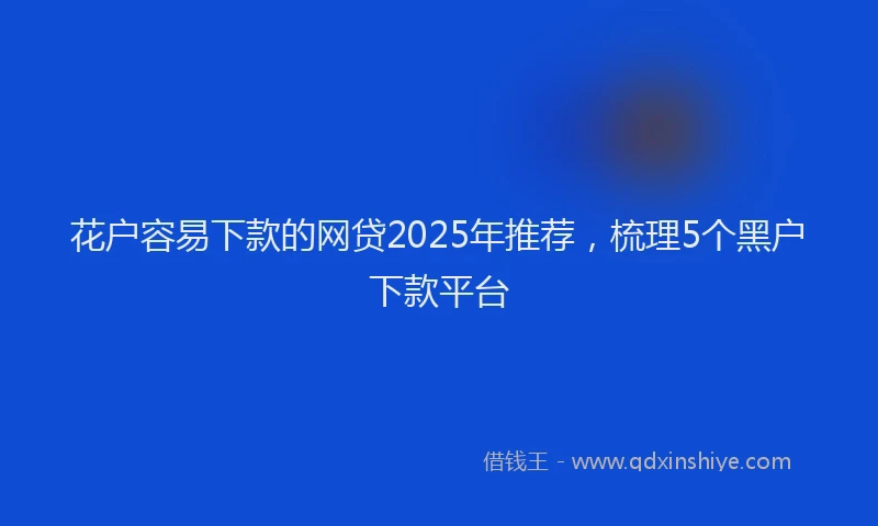 花户容易下款的网贷2025年推荐，梳理5个黑户下款平台