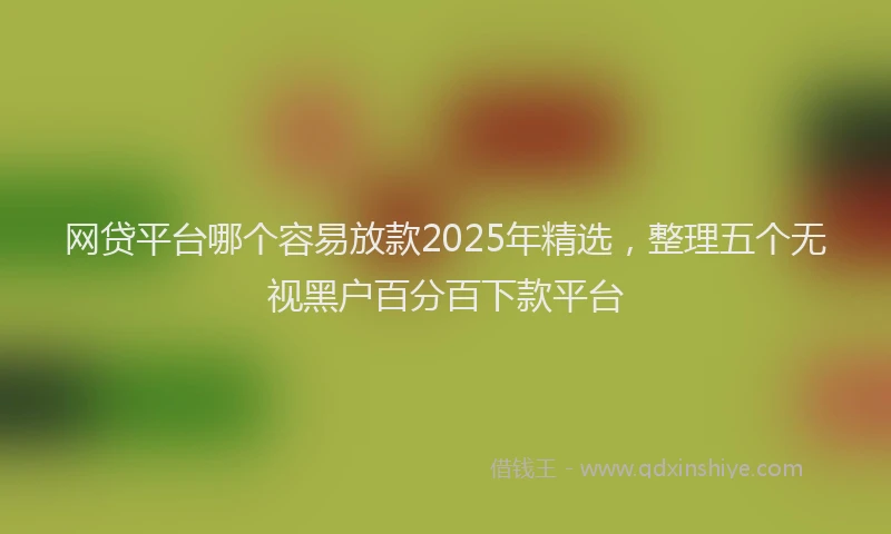 网贷平台哪个容易放款2025年精选，整理五个无视黑户百分百下款平台