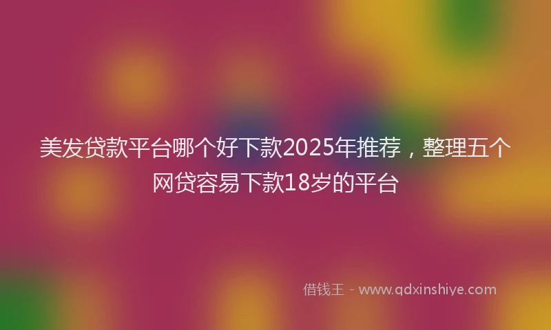 美发贷款平台哪个好下款2025年推荐，整理五个网贷容易下款18岁的平台