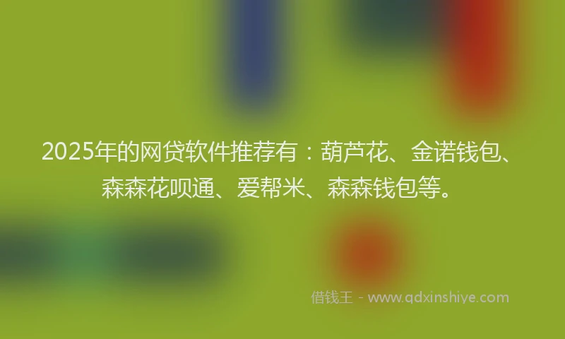 2025年的网贷软件推荐有：葫芦花、金诺钱包、森森花呗通、爱帮米、森森钱包等。