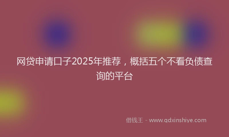 网贷申请口子2025年推荐，概括五个不看负债查询的平台
