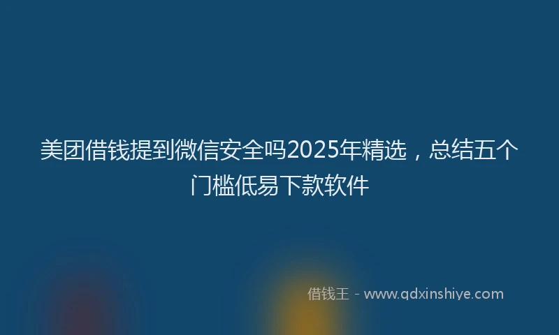 美团借钱提到微信安全吗2025年精选，总结五个门槛低易下款软件