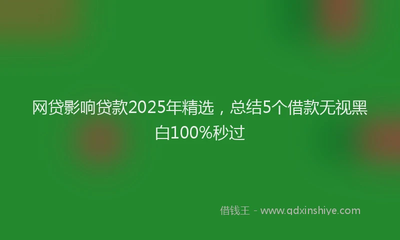 网贷影响贷款2025年精选，总结5个借款无视黑白100%秒过