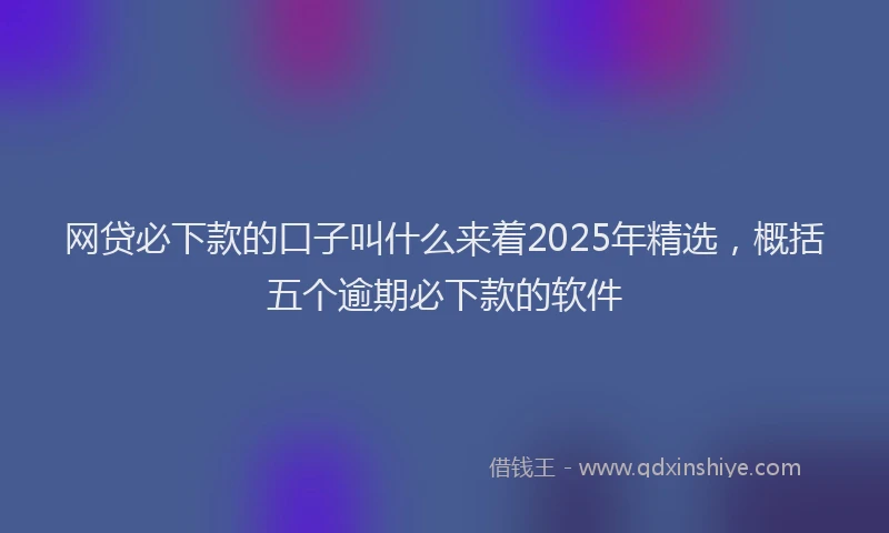 网贷必下款的口子叫什么来着2025年精选，概括五个逾期必下款的软件