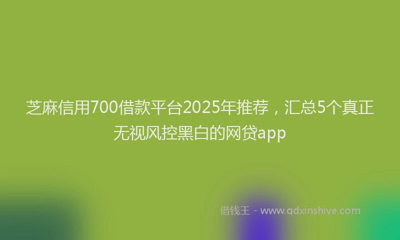 芝麻信用700借款平台2025年推荐，汇总5个真正无视风控黑白的网贷app