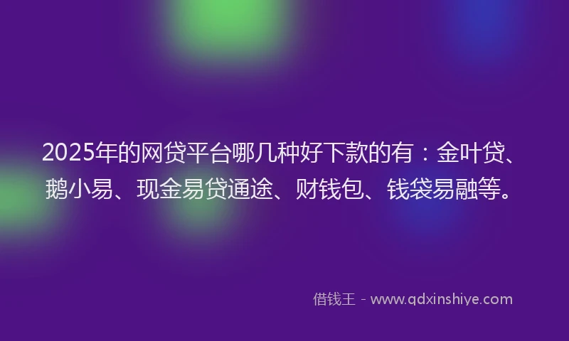 2025年的网贷平台哪几种好下款的有：金叶贷、鹅小易、现金易贷通途、财钱包、钱袋易融等。