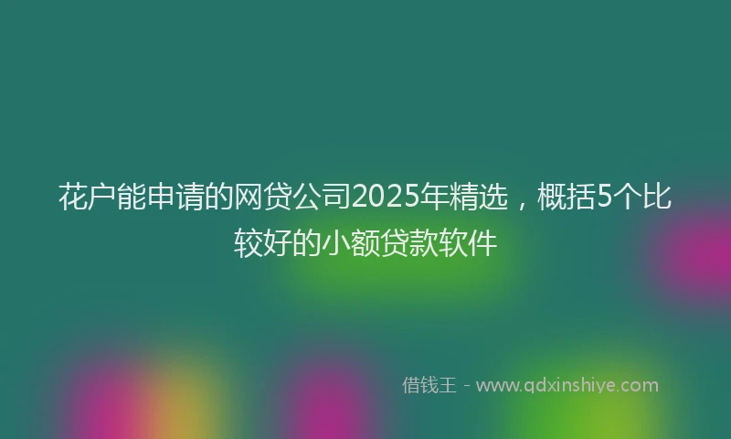 花户能申请的网贷公司2025年精选，概括5个比较好的小额贷款软件