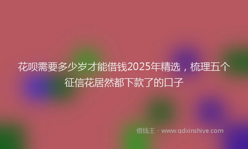 花呗需要多少岁才能借钱2025年精选，梳理五个征信花居然都下款了的口子