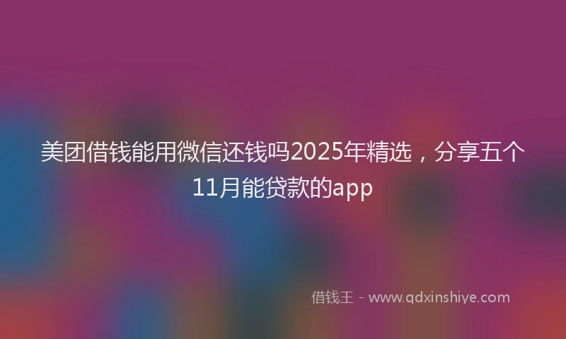 美团借钱能用微信还钱吗2025年精选，分享五个11月能贷款的app