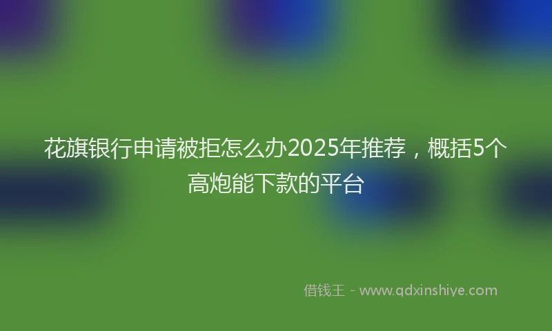 花旗银行申请被拒怎么办2025年推荐，概括5个高炮能下款的平台