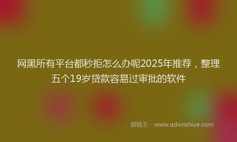 网黑所有平台都秒拒怎么办呢2025年推荐，整理五个19岁贷款容易过审批的软件