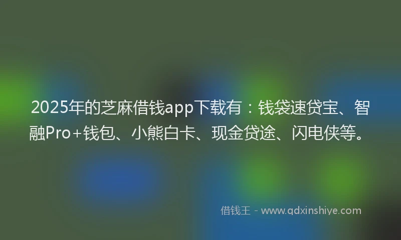 2025年的芝麻借钱app下载有：钱袋速贷宝、智融Pro+钱包、小熊白卡、现金贷途、闪电侠等。