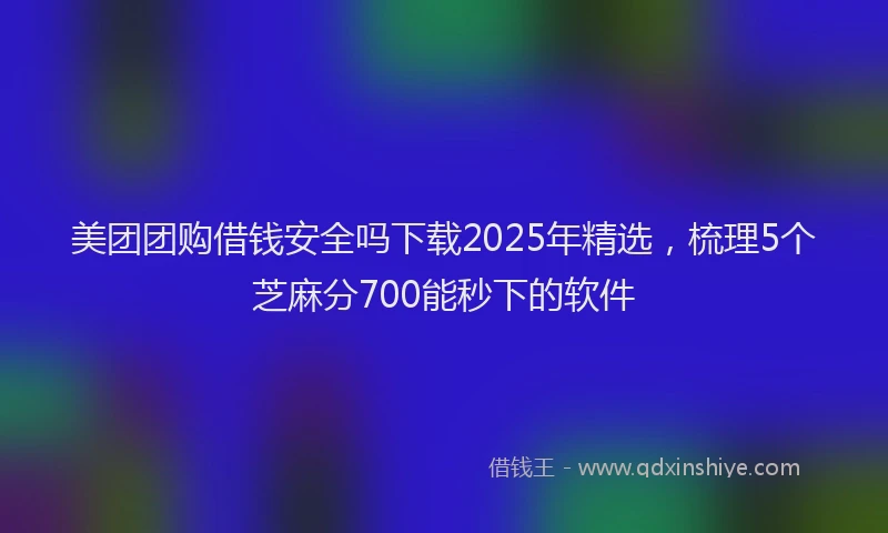 美团团购借钱安全吗下载2025年精选，梳理5个芝麻分700能秒下的软件