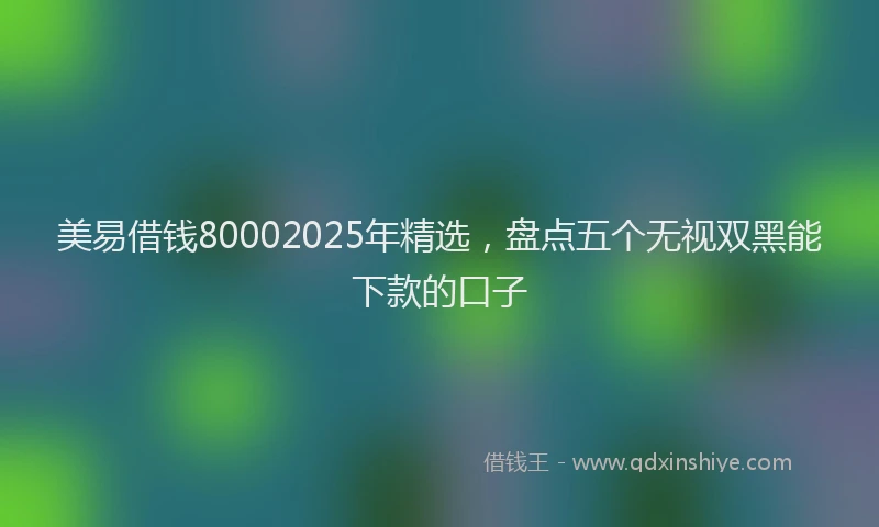 美易借钱80002025年精选，盘点五个无视双黑能下款的口子