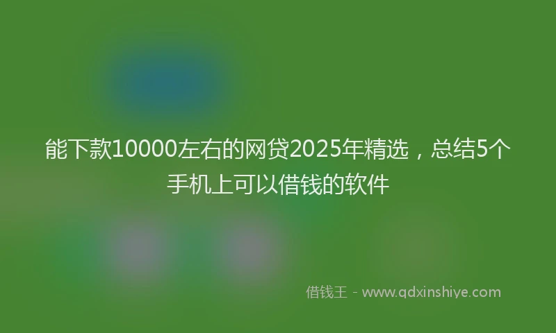 能下款10000左右的网贷2025年精选，总结5个手机上可以借钱的软件