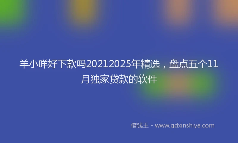 羊小咩好下款吗20212025年精选，盘点五个11月独家贷款的软件